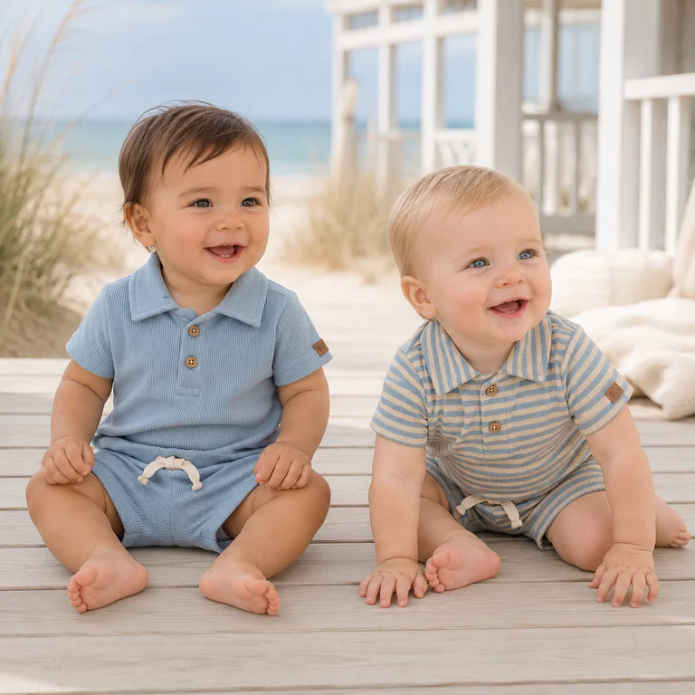 Vierdelige set babykleding (blue)