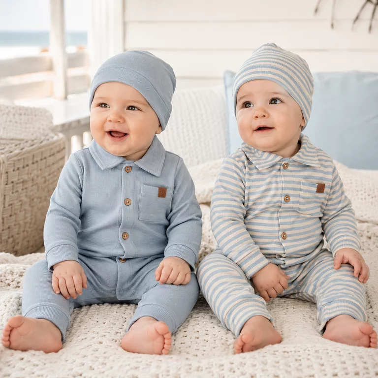 Vierdelige set babykleding (blue)