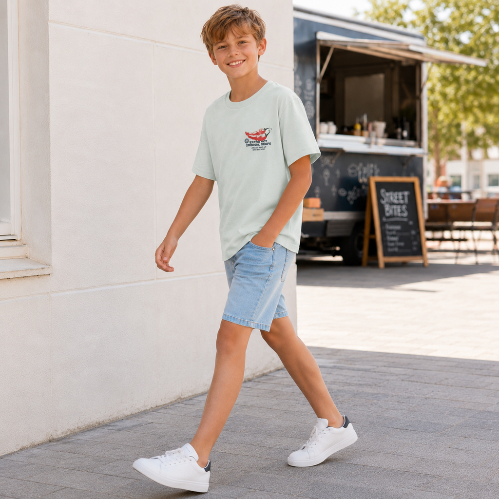 T-shirt Hikko backprint (pale aqua)