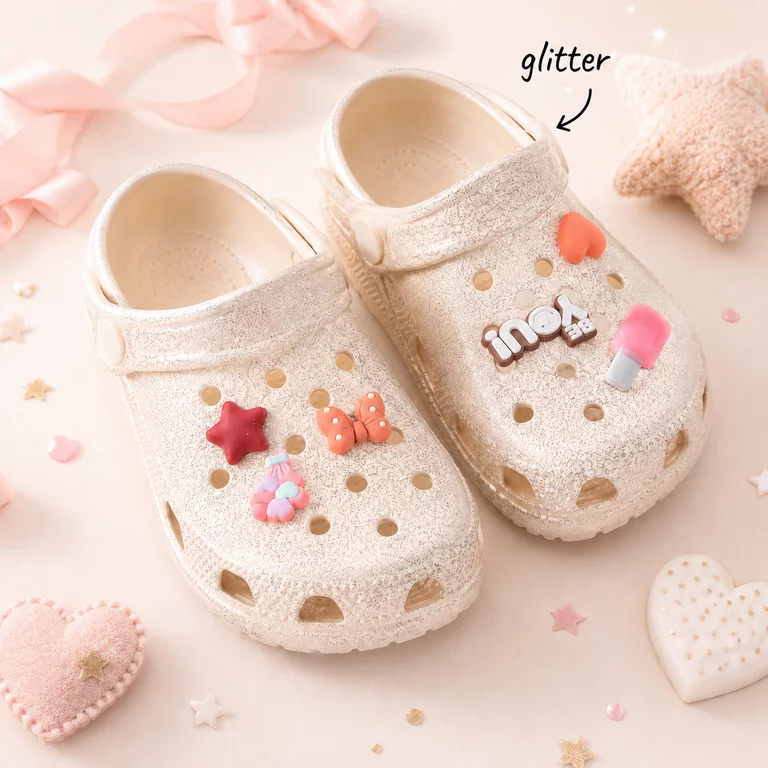 Clogs Fame (créme de pêche glitter)