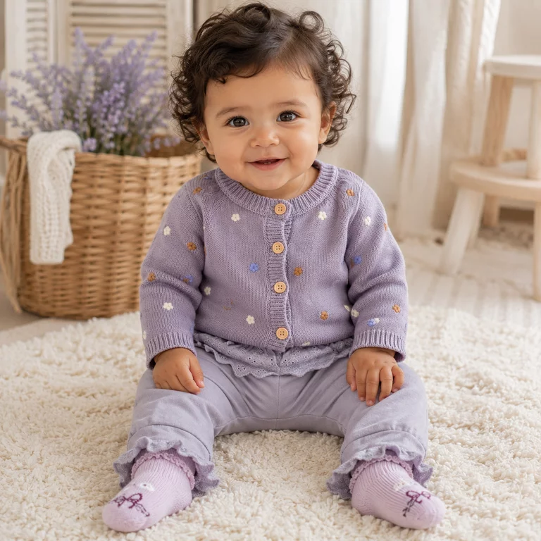 Gebreid vestje Tiflow (lavender gray)