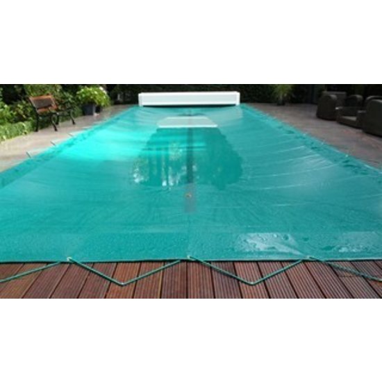 Zwembad afdekzeil PVC kleur groen voor een bad van 5x10 meter