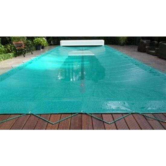 Zwembad afdekzeil PVC kleur grijs voor een bad van 4x8 meter