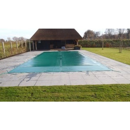 Zwembad afdekzeil PVC kleur grijs voor een bad van 5x10 meter
