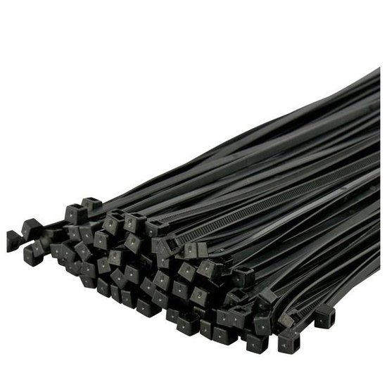 Universeel Tie-Wrap, eenvoudige en snelle kabelbinder. 1000 stuks per verpakking -Zwart