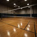 Volleybalnet voor wedstrijd gebruik 100 mm maas, inclusief fiberstokken en spanlijn