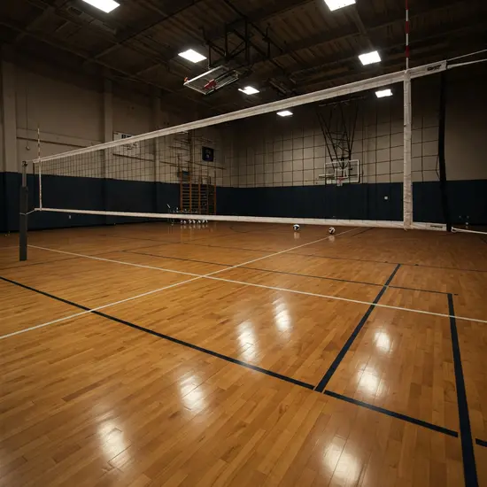 Volleybalnet voor wedstrijd gebruik 100 mm maas, inclusief fiberstokken en spanlijn