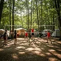 Volleybalnet voor recreatief gebruik, inclusief stokken 100 mm maas