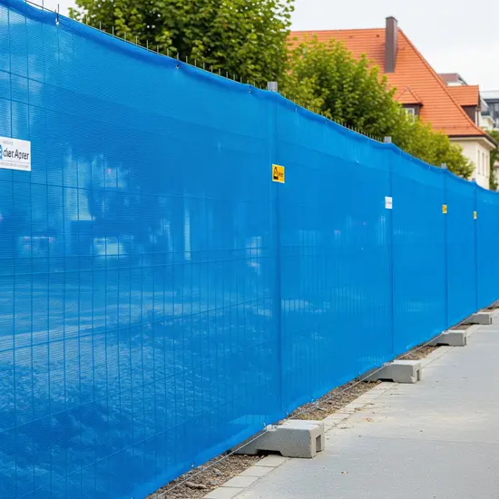 Bouwhekdoek blauw PVC