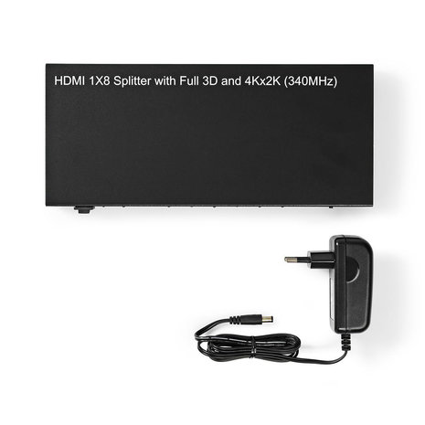 Splitter o Divisor HDMI™ 1 a 8 de resolución 4K 60 Hz, negro