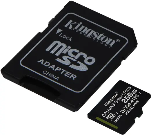 Scheda Micro SD Kingston da 256 GB 100 Mb/s 
