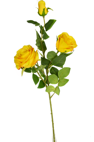 Kunsttak roos 68 cm oranje
