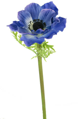 Kunstbloem Anemone Deluxe 43 cm blauw