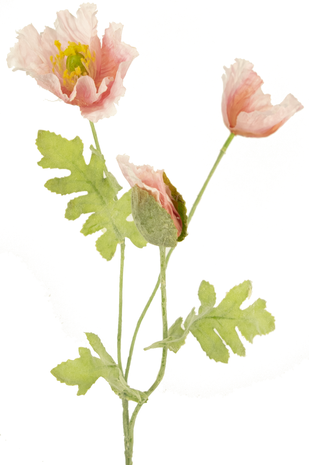 Kunstbloem Poppy 73 cm licht roze