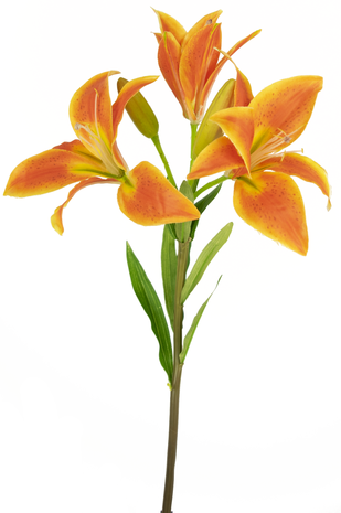 Kunstbloem Aziatische Lelie 66 cm oranje