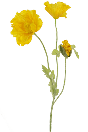 Kunstbloem Poppy 73 cm geel