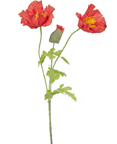 Kunstbloem Poppy 73 cm rood