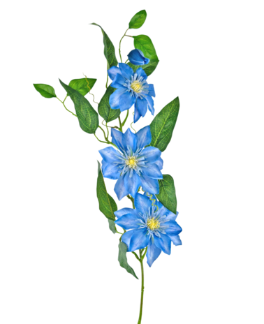Greenmoods Kunstbloem Clematis groot 81 cm blauw