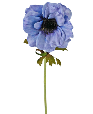 Kunstbloem Anemoon 35 cm blauw