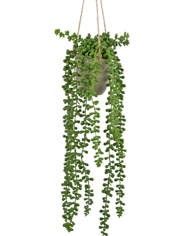 Greenmoods Kunst hangplant Senecio in pot 55 cm