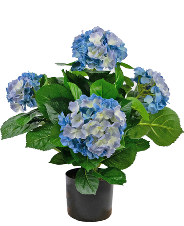 Kunstplant Hortensia 43 cm blauw