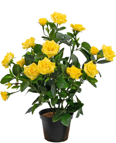 Greenmoods Kunstplant Mini Rose 35 cm geel