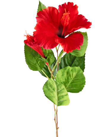 Kunstbloem Hibiscus 73 cm rood