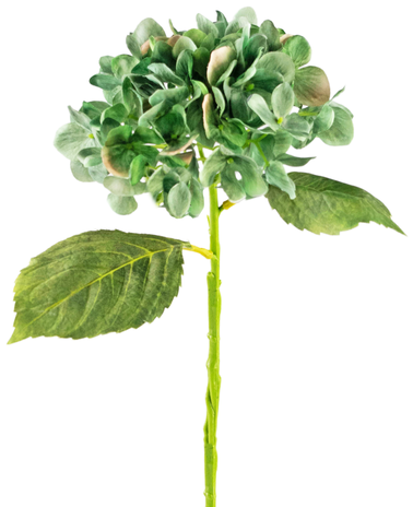 Greenmoods Kunst Hortensia Deluxe 33 cm donkergroen