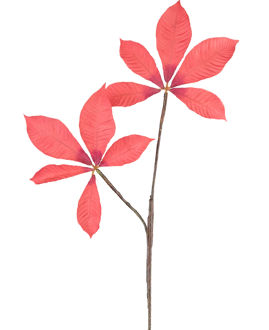 Kunsttak Kastanjeblad 63 cm rood