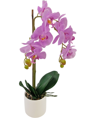 Greenmoods Kunst Orchidee 52 cm lila in witte pot