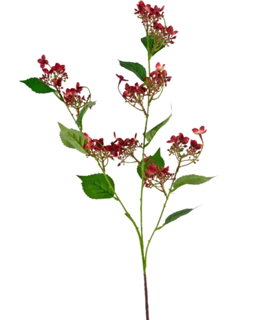 Greenmoods Kunstbloem Wilde Hydrangea 86 cm rood