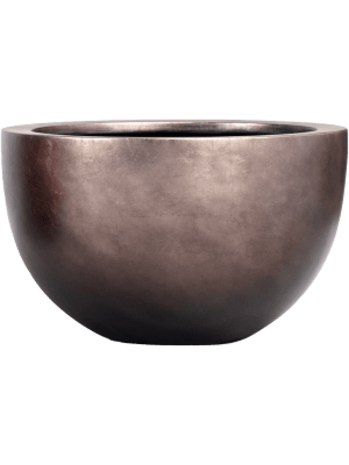 Baq Metallic Silver leaf Bowl Matt Coffee 45x27cm