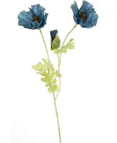 Greenmoods Kunstbloem Poppy 73 cm donker blauw