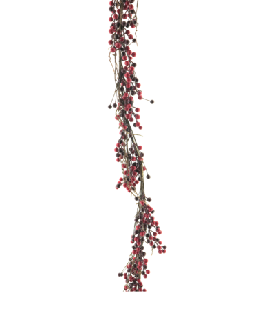 Kunst hangplant gemixte besjes 183 cm rood
