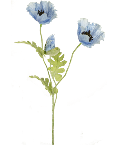 Greenmoods Kunstbloem Poppy 73 cm blauw
