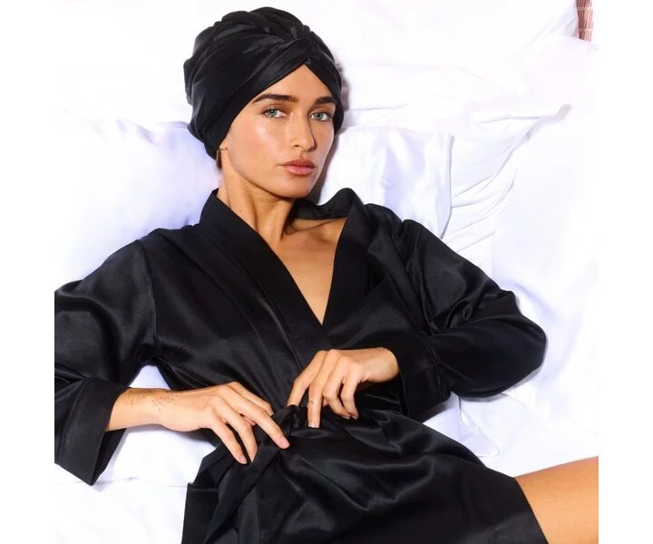 Premium Silk Bonnet Black
