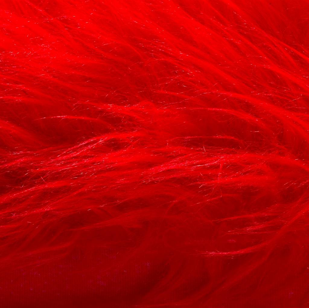 Imitatiebont Stof Langhaar Rood – Voor Kleding, Kostuums & Decoratie
