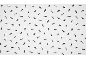 Katoen Poplin Feathers Black/White