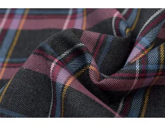 Schotse Ruit / Tartan Check Stretch Antraciet Melange