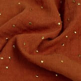 Double Gauze / Mousseline Cognac / Gouden Studs