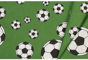 Voetbalstoffen Groen voetbal