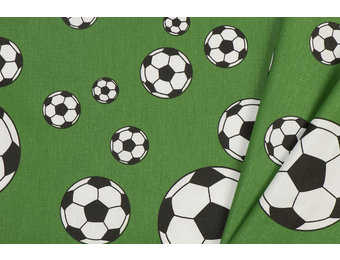 Voetbalstoffen Groen voetbal