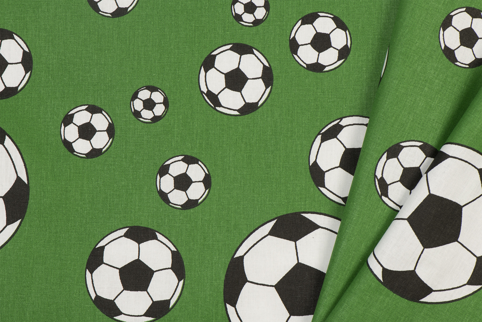 Voetbalstoffen Groen voetbal