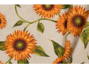 Deco Stof 280 cm Linnenlook Sunflowers