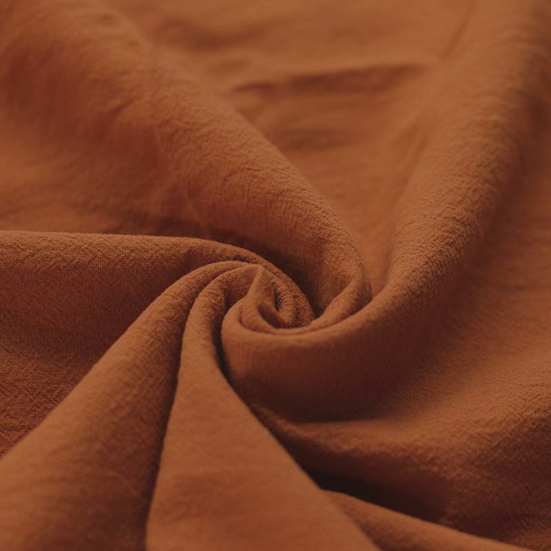 Gewassen Katoenen Stof Cognac – Zacht, Ademend & Stonewashed