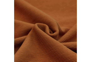 Ottoman Rib Jersey Stof Cognac