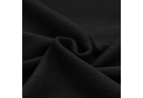 Ottoman Rib Jersey Stof Zwart