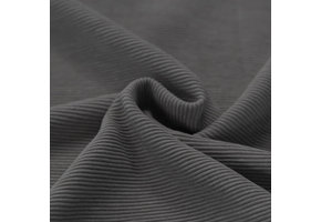 Ottoman Rib Jersey Stof Dark Grey Melange