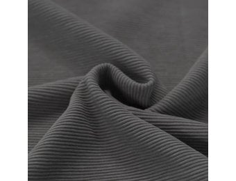 Ottoman Rib Jersey Stof Dark Grey Melange