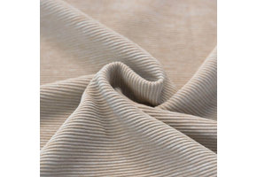 Ottoman Rib Jersey Stof Licht Beige Melange